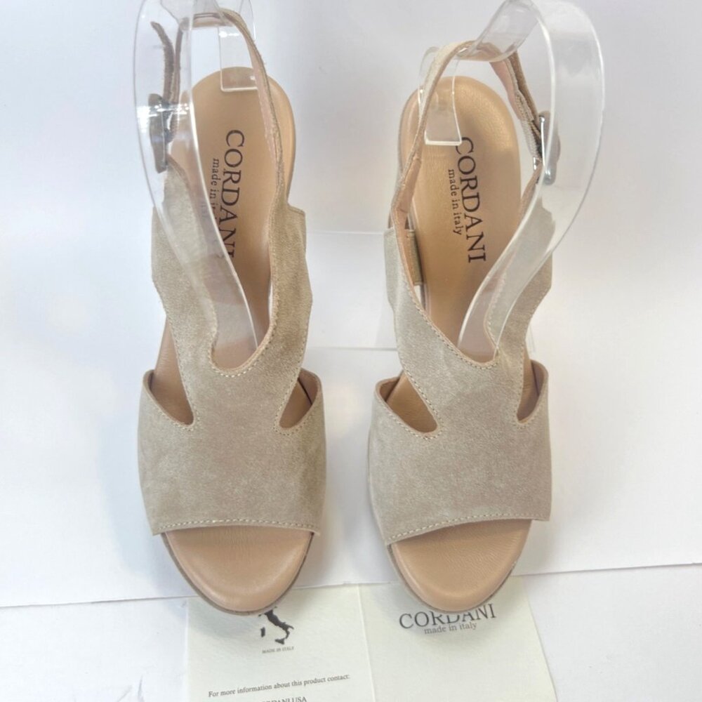 Cordani Taylin Suede Sandals Heeled Women Straps Platform Shoes Size 37 US6.5